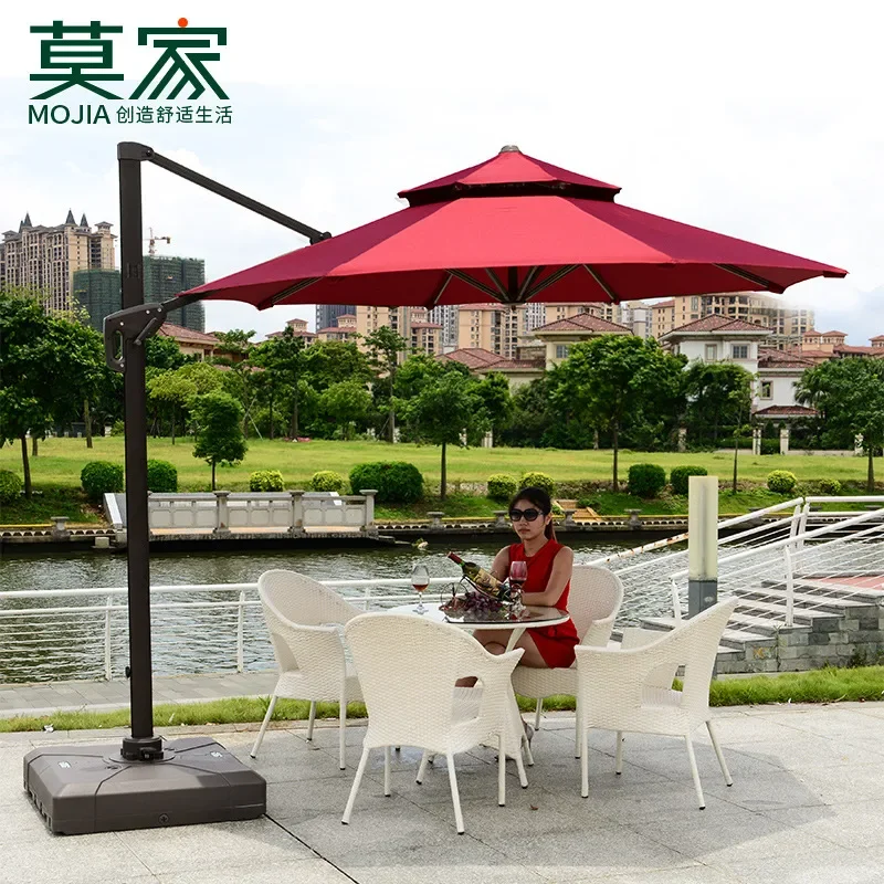 Large Outdoor Roman Umbrella for Courtyard Garden Patio Security Booth Shade Canopy Advertising Stall Leisure Sun Protection