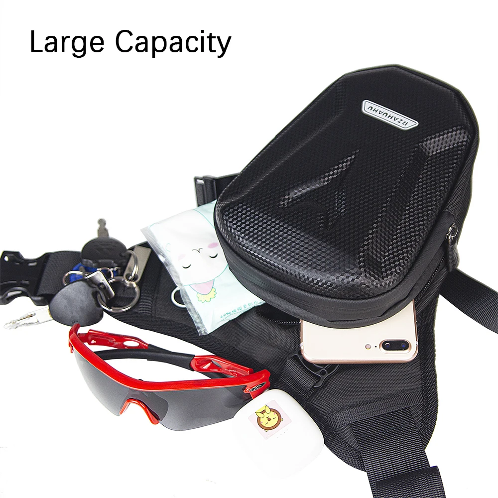 Saco de cintura de motocicleta impermeável para homens, saco de viagem tático Hip Bum Pack perna lateral, sacos de passeio ao ar livre, casual