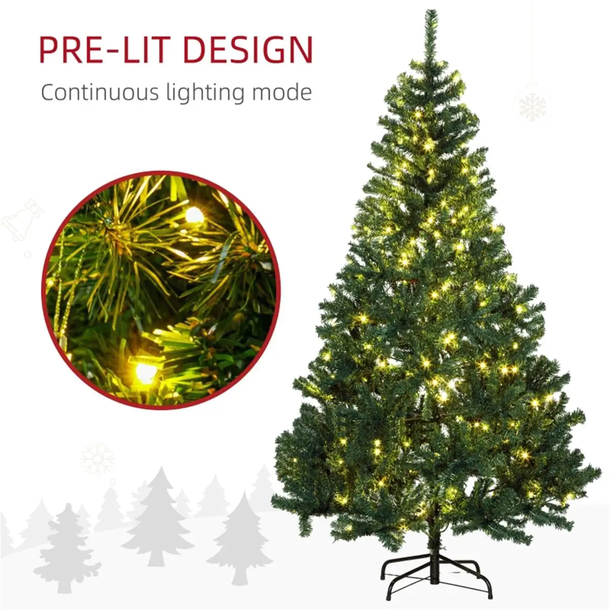 

6ft Artificial Christmas Tree - Green Holiday Décor for Festive Home Decorations