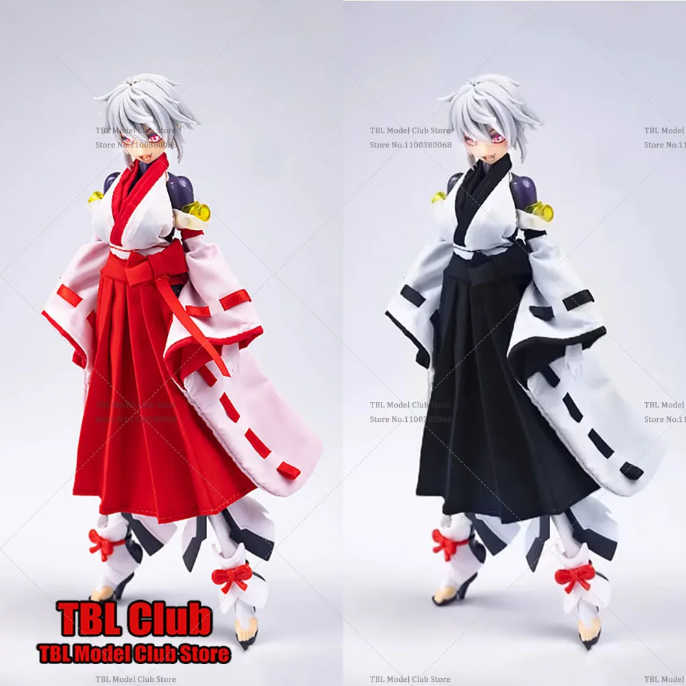 

1/12 красный/черный цвет японский мобильный костюм девушка с открытой спиной и широкими рукавами костюм ведьмы кимоно комплект для 6 дюймов Figma Romankey фигурка куклы