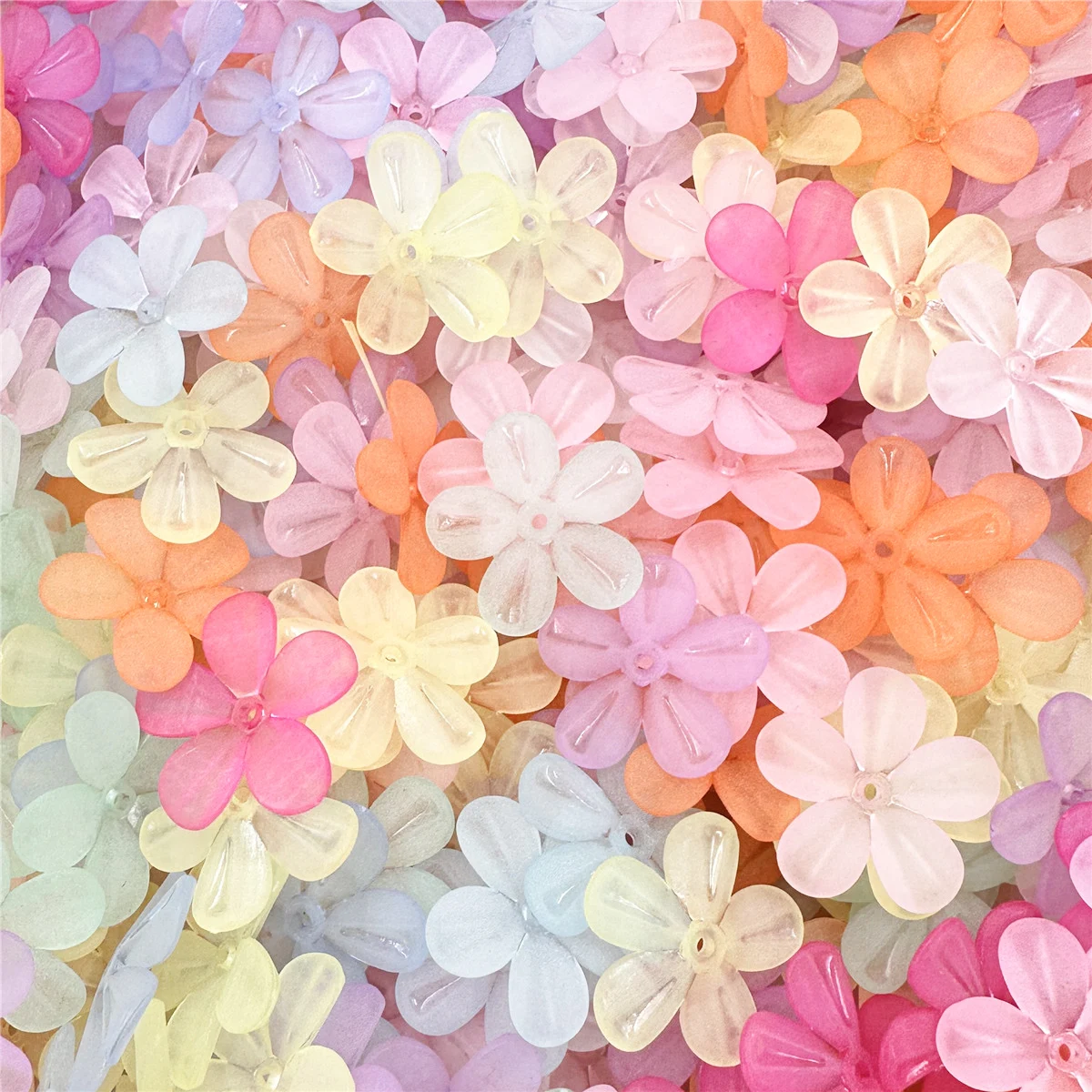 Jewelry Making Phone Chain Acrylic DIY Findings Matte flower Headwear Loose Beads Handcrafted 10Pcs for Crafted 29mm