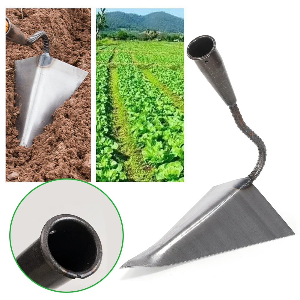 Small Tip Hoe Triangle Plowing Hoe Agricultural Land Turning Loose Soil Hoe Hand Plow/Manual Plough Rake Hoe Garden Tools