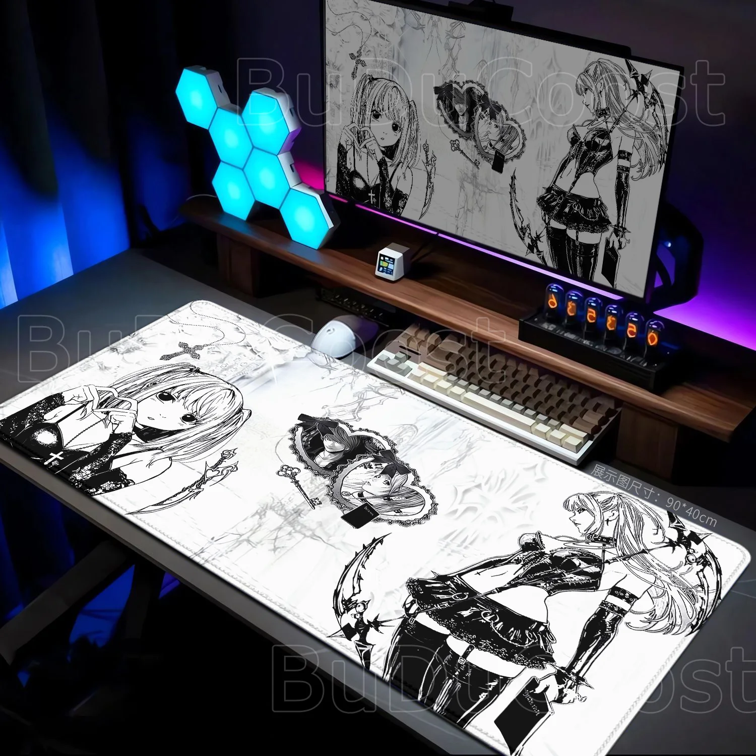 

New DEATH NOTE Misa Amane Mousepad Black Pretty Anime Girl Mouse Pad Non-slip Gamer Keyboard Notebook Desk Mat PC Computer Table