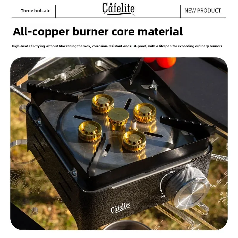 Stove, Split Type Butane Gas Burner, Windproof Outdoor Cooking Stove for Picnic Hiking Portable 5-Star Powerful 8000W Camping