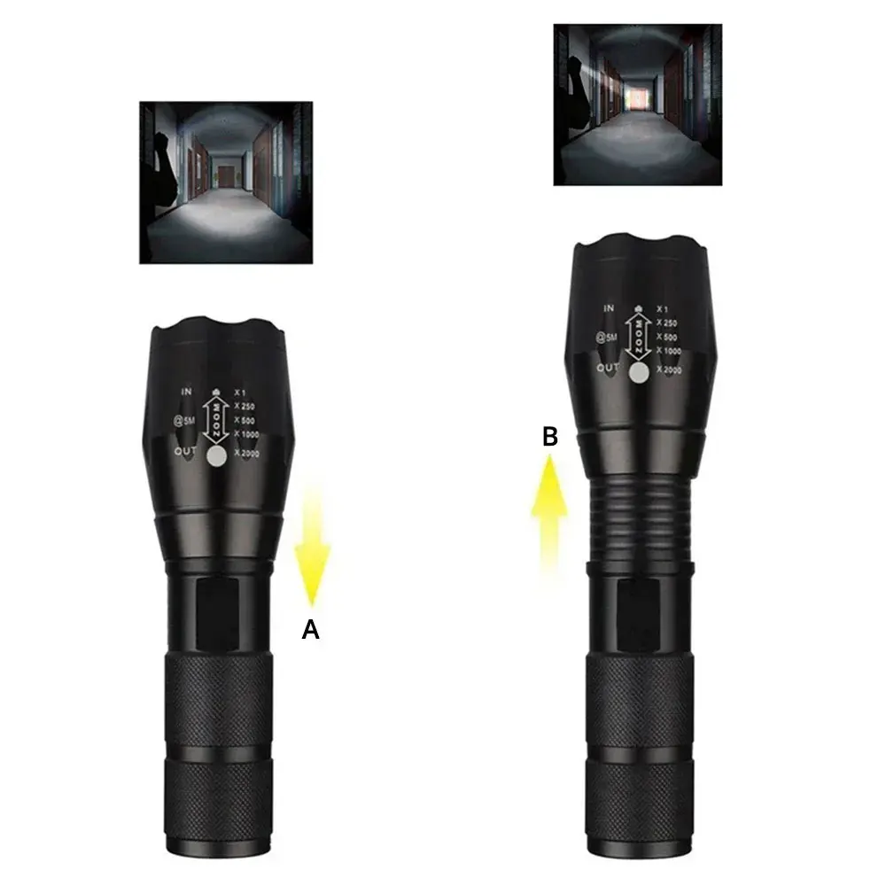 ESMARTER LED Flashlight Ultra Bright Torch L2/V6 Camping Light 5 Switch Mode Waterproof Zoomable Bicycle Light Use 18650 Battery
