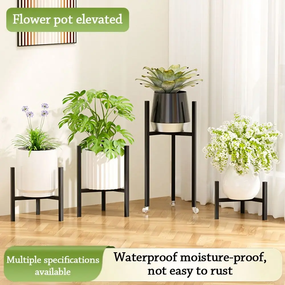 

Space-Saving Metal Flower Stand Rack with Casters Triangle Rack Planter Shelf Floor-standing Potted Holder Outdoor Indoor