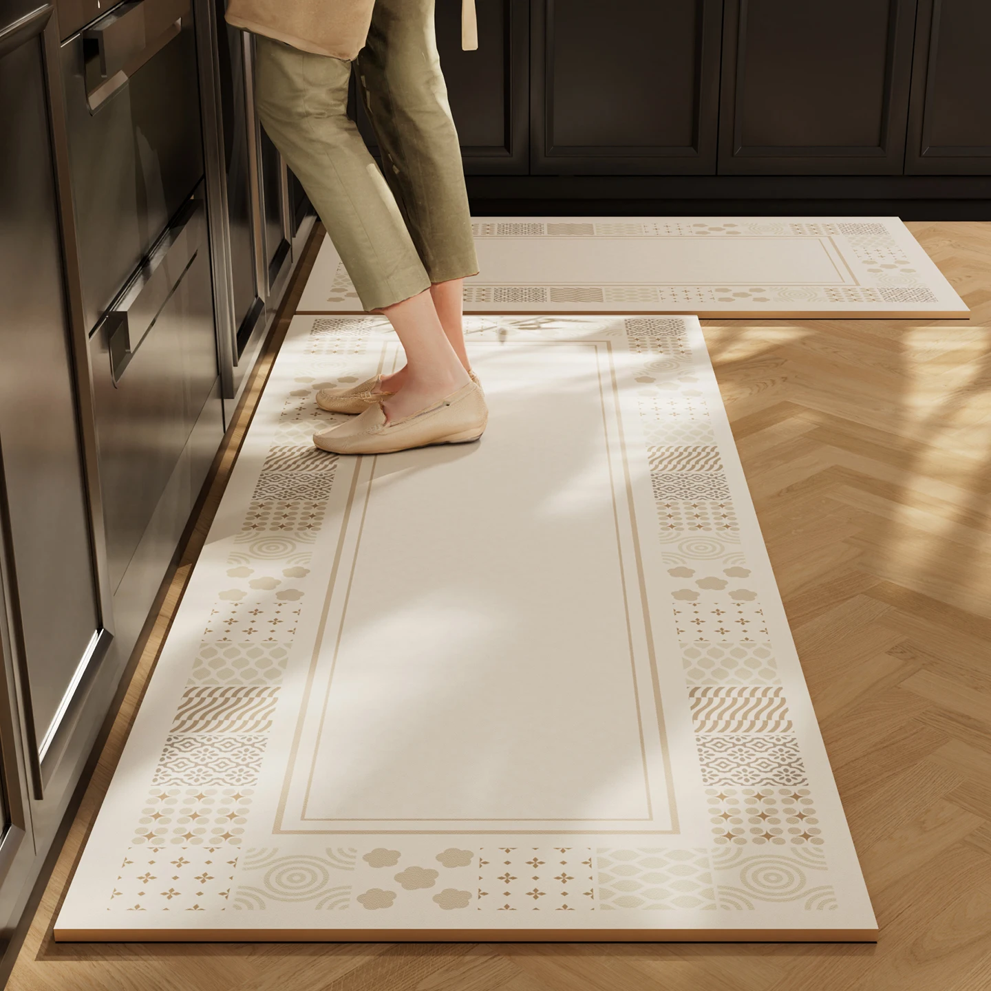 

Kitchen Mat Waterproof Non-slip Vinyl Carpet Long Rug Modern Home Decor Pvc Oil-proof Anti-slip Floor Mat Custom Alfombra Cocina