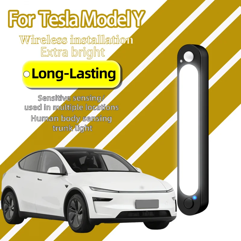 

For Tesla Model Y Electric SUV Trunk Light Rechargeable Wireless Magnetic Motion Sensor LED Large Rear Cargo Area Lamp