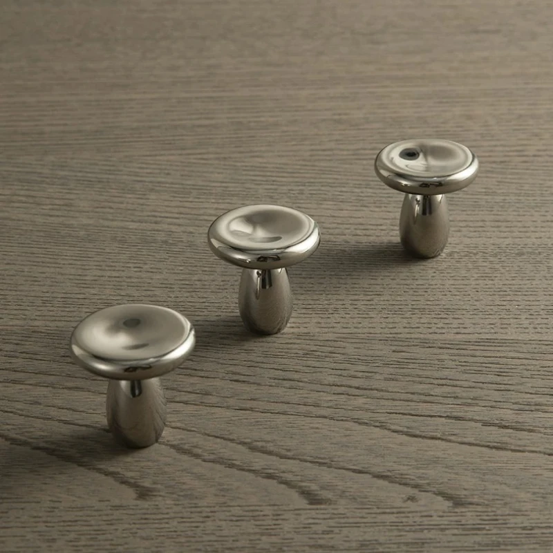 Titanium Silber Moderner Massiver Messing Hochwertiger Möbelgriff Nordischer Minimalistischer Stil Schubladengriff Glänzend Silberne Küchengriffe – Detail 1