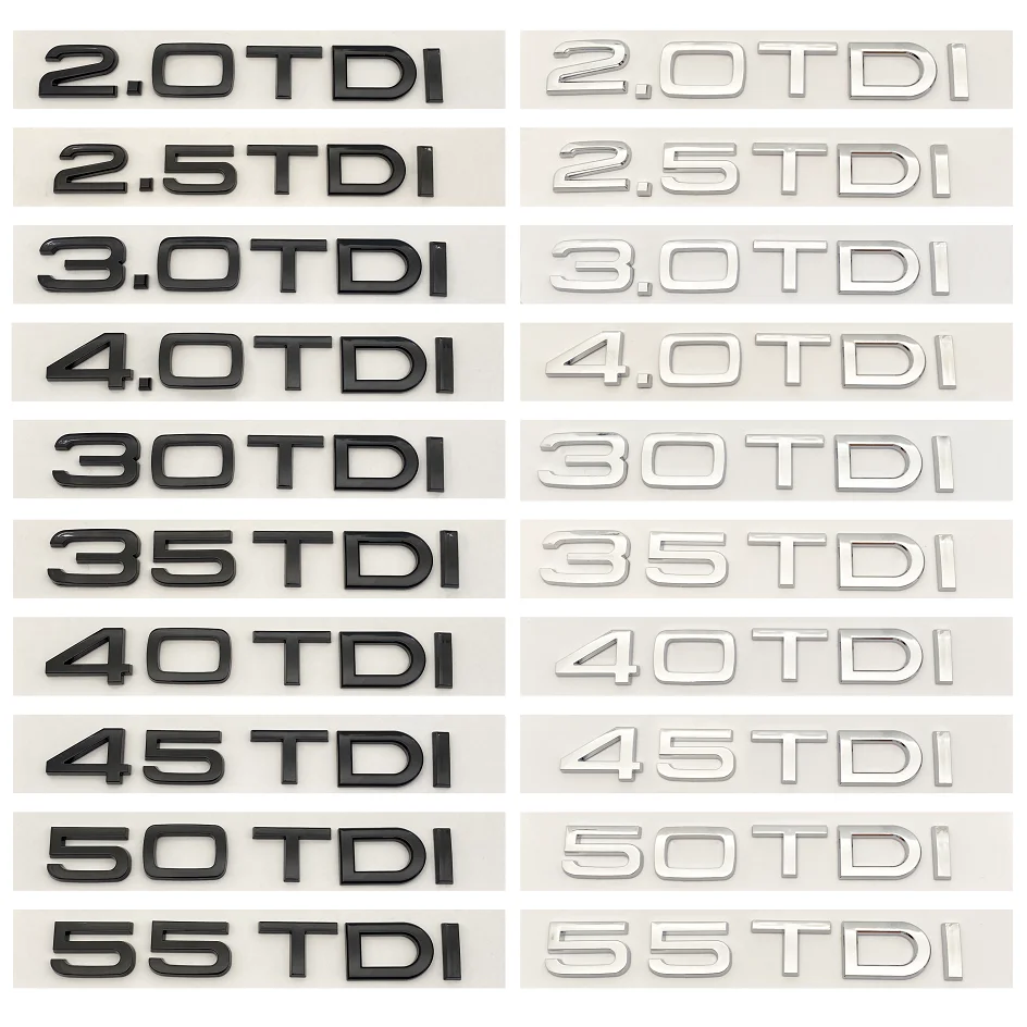 ABS Car 2.0 2.5 3.0 4.0 TDI 30TDI 35TDI 40TDI Letter Logo Trunk Fender Badge Emblem Decals Styling Sticker For Audi A6 Q5 Q7 SQ5