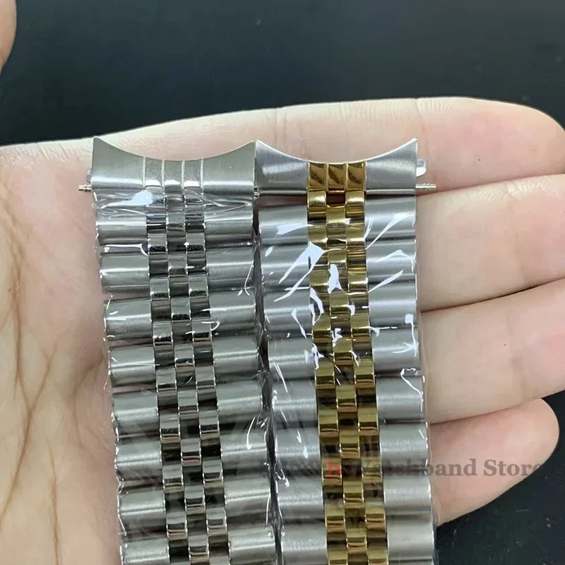 منحني نهاية حزام معدني ل رولكس 18/19/20/21 مللي متر الساعات الصلبة سوار فولاذي غير قابل للصدأ سلسلة DATEJUST الرجال سوار إكسسوارات