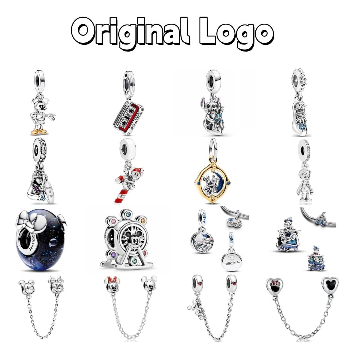 New 925 Silver Disney Safety Chain Ferris Wheel Pendants Charms Beads Fit Original Pandora Bracelet DIY Jewelry For Women 2024