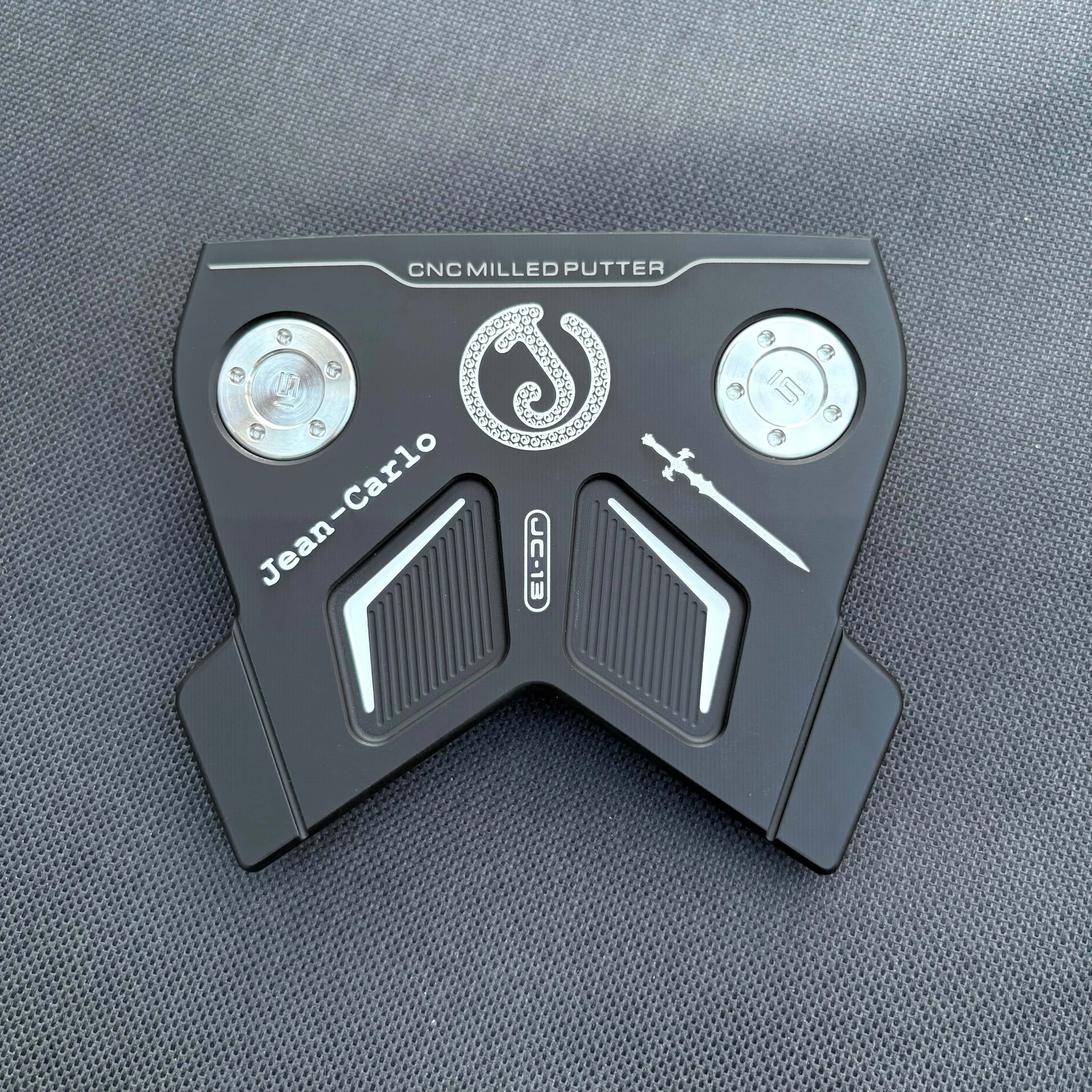 Cabeza de Putter de Golf Jean Carlo, Putter Mallet de Alto MOI, Aluminio Fresado CNC, Diseño de Alas Estables para Mayor Perdón, Accesorios de Golf