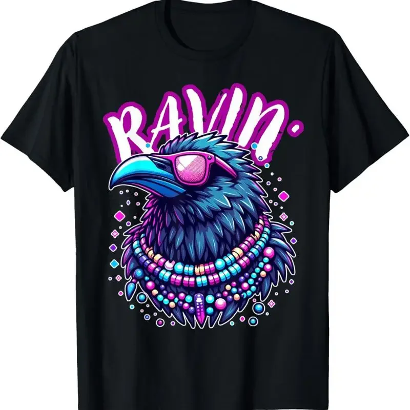 Rave Rainbow Raven House Edm Festival Raver Animal Edc 2025 T Shirt