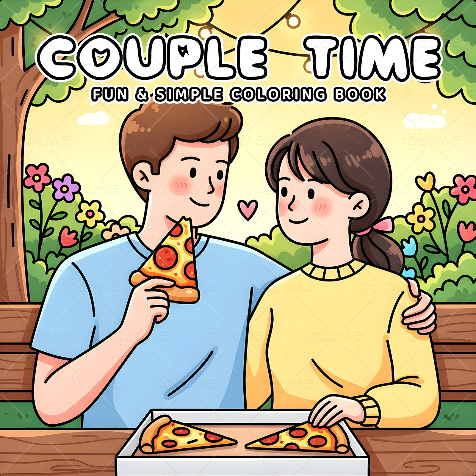 COUPLE TIME FUN & SIMPLE Coloring Book for Adult | 24 Pages Colouring Book, Drawing Supplies for Christmas, Valentine’s Day