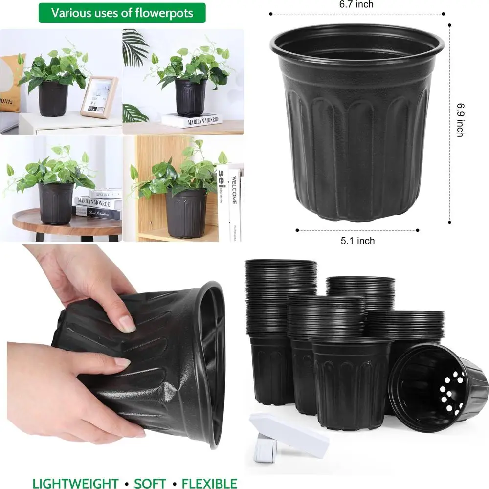 

Набор из 100 прочных пластиковых горшков для рассады и суккулентов объемом 1 галлон с этикетками