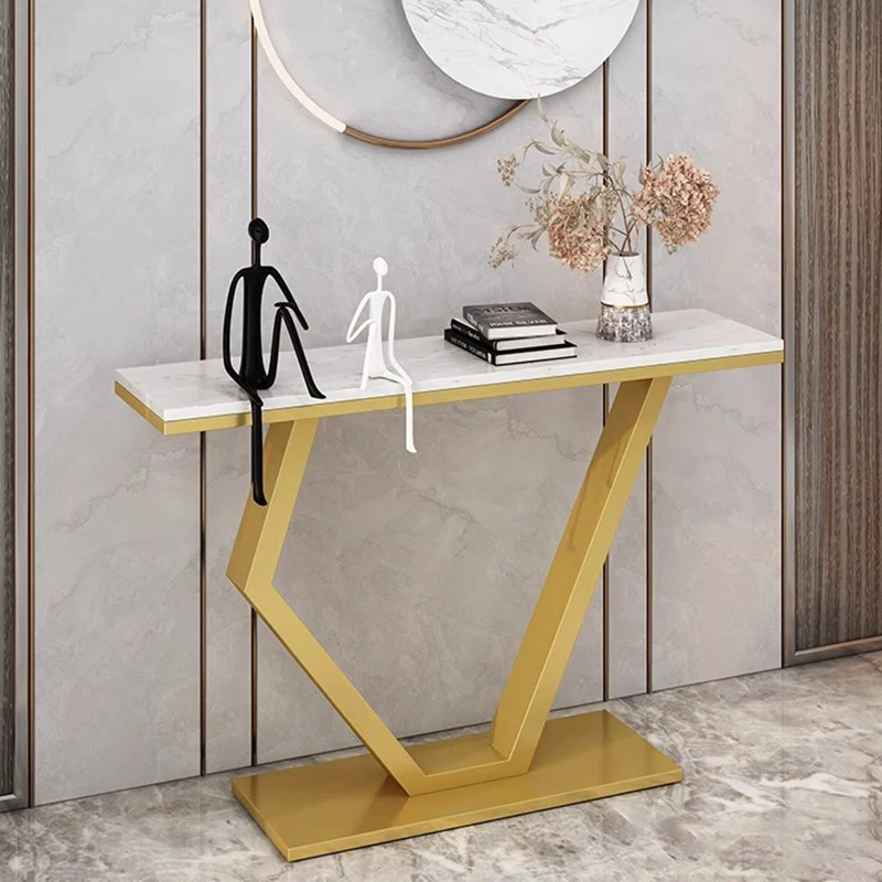 Europejski luksusowy stolik konsola do przedpokoju, modny, elegancki stolik konsola do salonu, elegancka mesa estrecha, meble do domu.