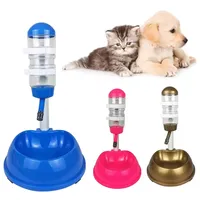 Pet Cat Dog Water Drinker Dispenser Bottle Plastic Automatic Fountain Drinker Multicolor Food Stand Hamster Feeder Dish Bowl