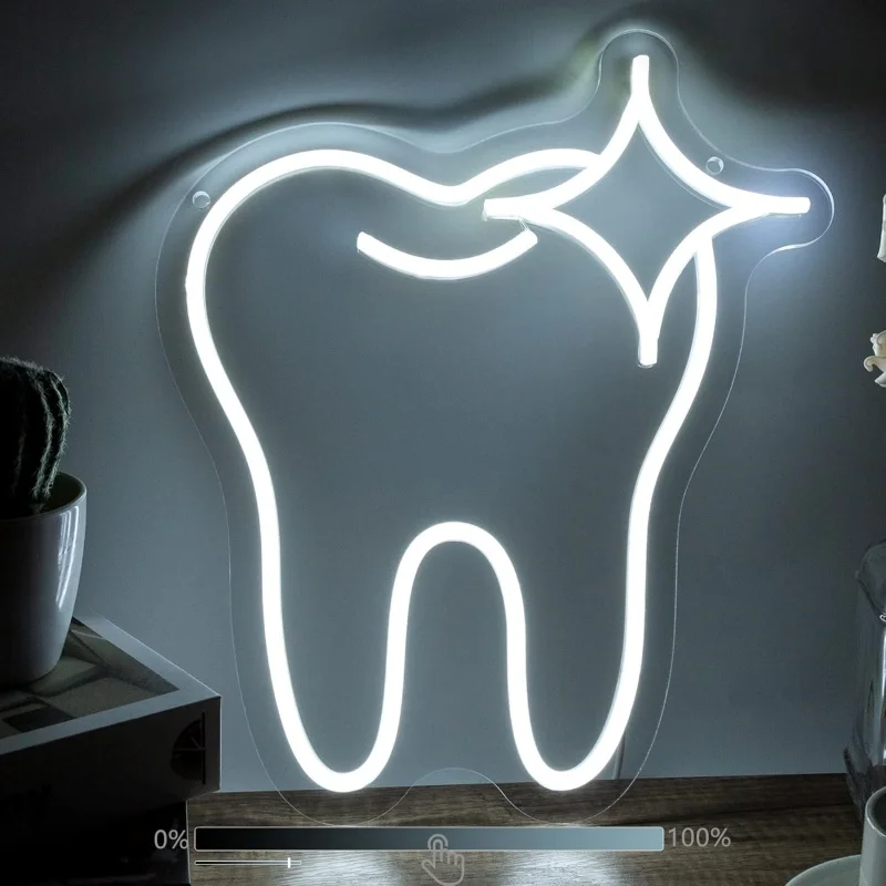 

Tooth Decor Neon Sign Dental Office Light Dentist Accessories LED Neon Light Signs Wall Art Decor Dental Office Decor Lights