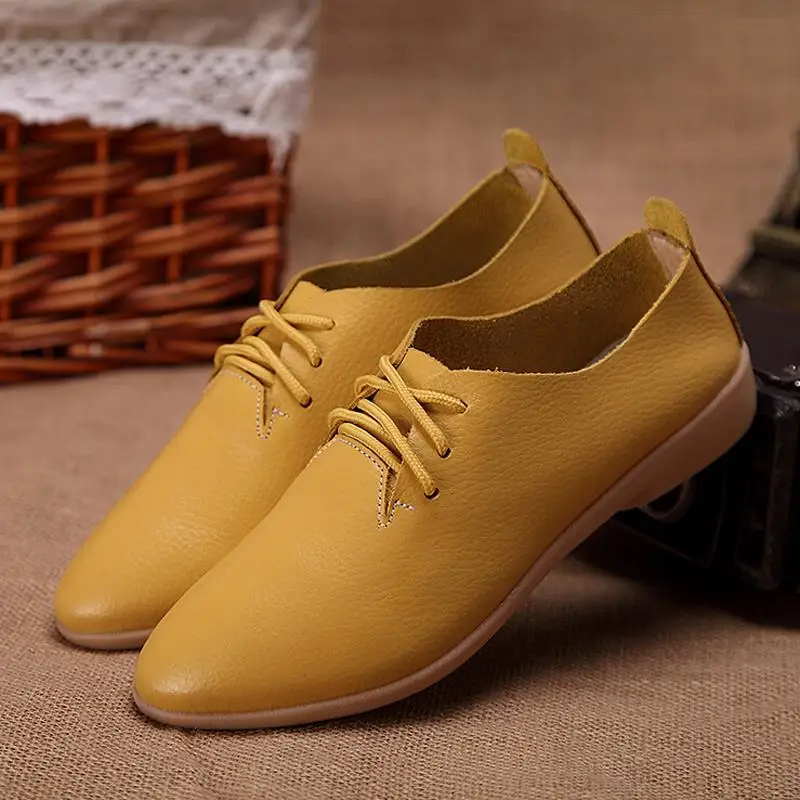 Flat Dance Shoes Women\'s Cowhide Casual Shoes Genuine Leather Dance Shoes Female Single Shoes Fashion