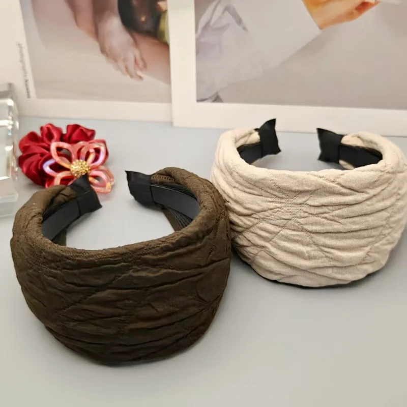 Diadema ancha y cálida de invierno para mujeres y niñas, aro de pelo dulce, diademas gruesas y de algodón añadido, accesorios para el cabello a la moda