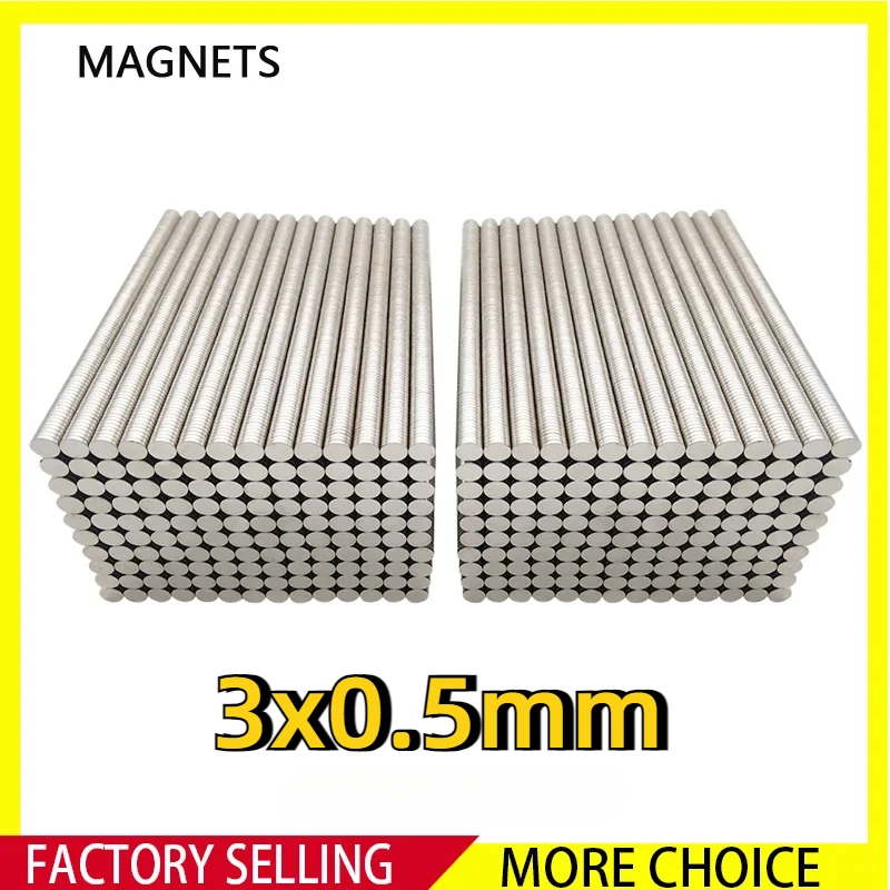 100~5000Pcs 3x0.5mm Round Shape Rare Earth Neodymium Super Strong Magnetic NdFeB Magnet Fridge Door Acoustic Field Electronics