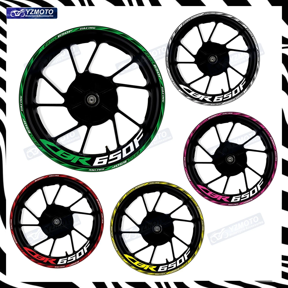 

Для Honda CBR650F CBR 650 F мотоциклетные гоночные 17-дюймовые наклейки на переднюю и заднюю ступицу колеса, украшают светоотражающие наклейки на обод