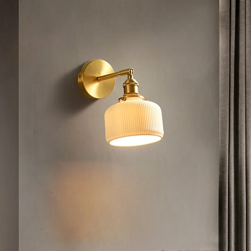 Plly zeitgenössische Messing Wand leuchte Innen Wohnzimmer Schlafzimmer Nachttisch lampe Retro Hotel Korridor Flur Wand leuchte