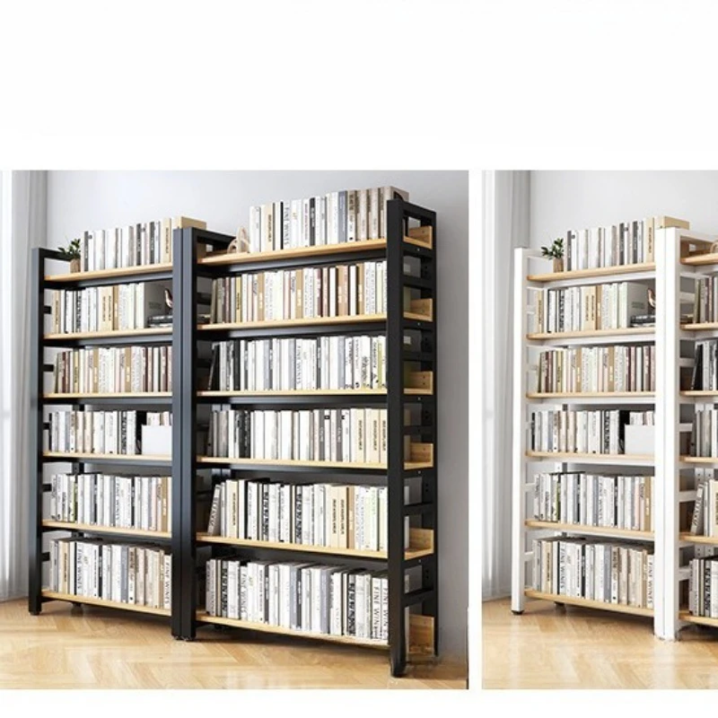 

Bookshelf shelf, floor-to-ceiling integrated storage against the wall, easy storage of wrought iron