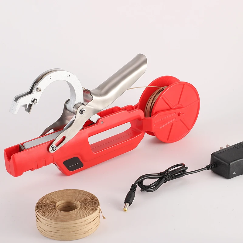 

2025Electric Twist Tie Machine Handheld Vineyard Plant Tying Bundling Machine with Kraft Paper Twist Band Clip Roll