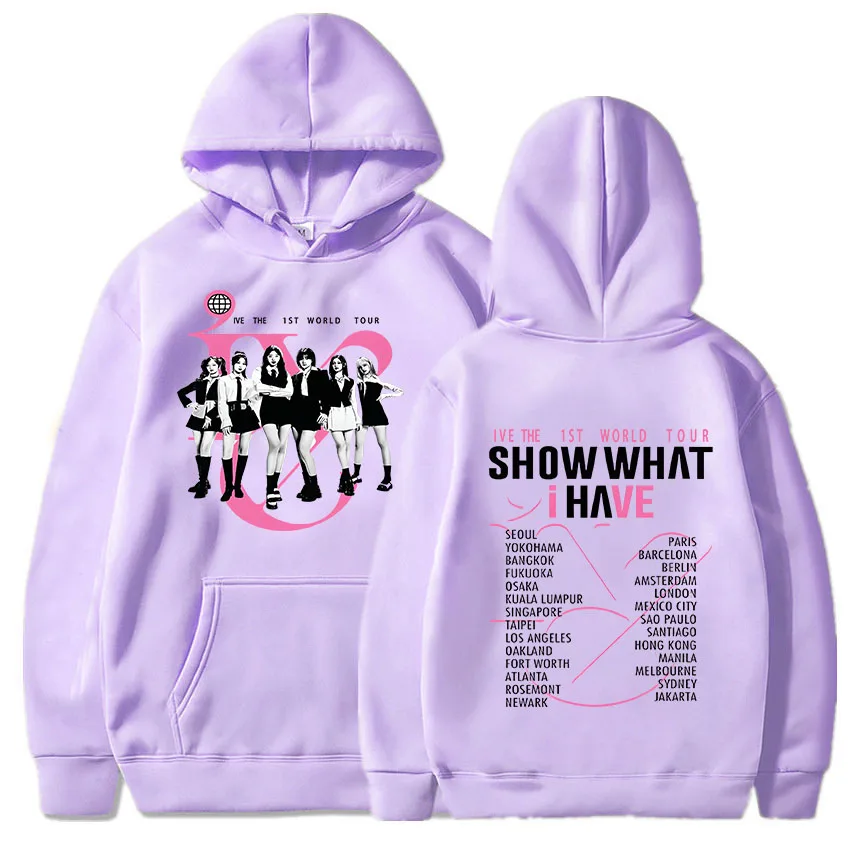 KPOP IVE Show What I Have World Tour Merch Hoodies New Logo Hooded Women Men Fashion Casual Pullovers Long Sleeve Sweatshirts