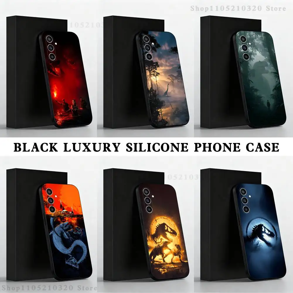 

J-Jurassic Park D-Dinosaur World Phone Case For Samsung S25,S24 Ultra,S20,S30 plus,S22plus,S23,S30 Ultra 5G Silicone Black Shell