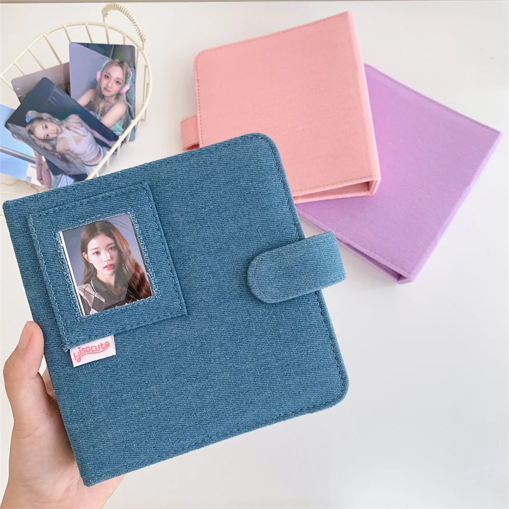 Vintage Jeans Photo Album With 10pcs Sleeves DIY Binder Photocard Holder Collection Kpop 3inch Cards Collect