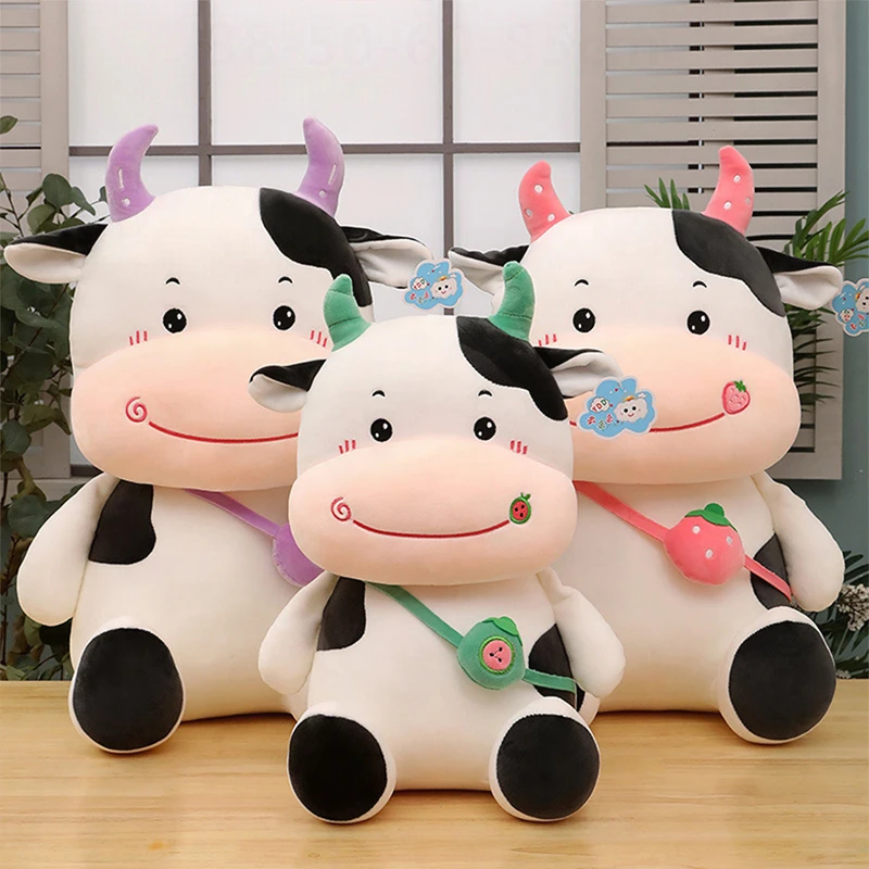 

Kawaii Plush Toy Cute Filled Doll Cartoon Cow Fruit Backpack Stuffed Animal Kids Birthday Gift for Girls Cuddly Pillow Pal