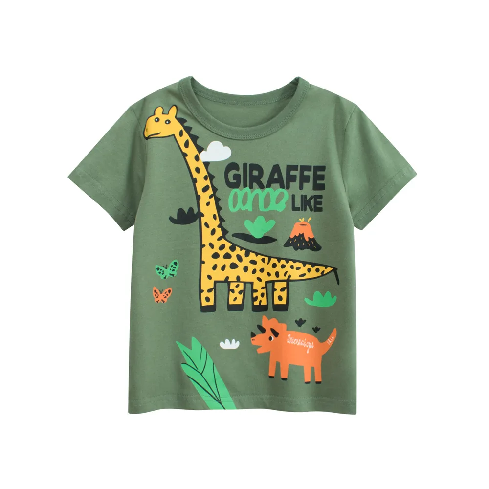 Kurzarm-T-Shirts für Kinder, Babykleidung, Cartoon-Oberteile, Sommer-Cartoon-Prints, Sommerkleidung für Kinder im koreanischen Stil