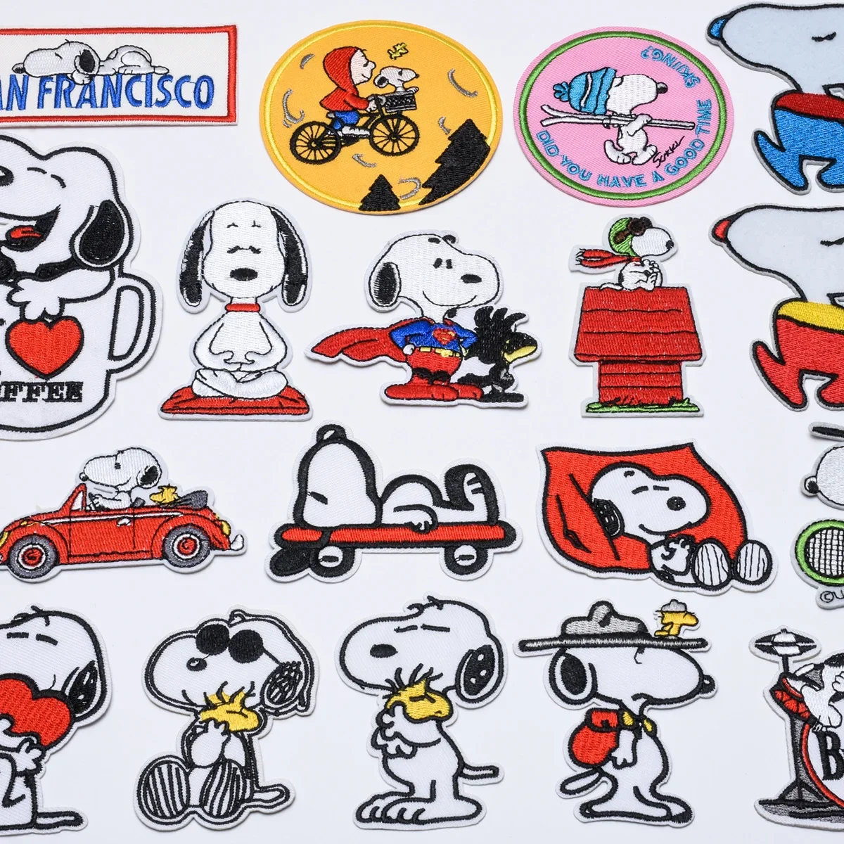 

Snoopy Cartoon Embroidery Iron-on Patch Anime Fashion Cute Diy Bag Hat Clothes Sewing Applique Sticker Badge Decoration