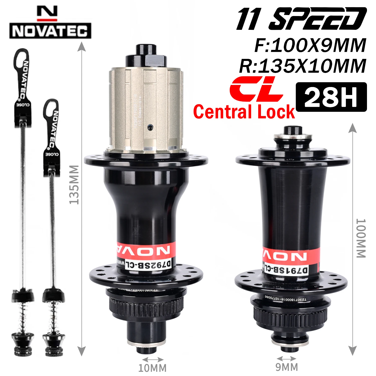 Novatec D791SB-CL D792SB-CL Center Lock Disc Brake MTB Hubs Thru