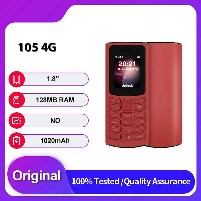 Оригинальная разблокированная радиостанция 105 4G GSM 900/1800, русская арабская клавиатура, сделано в Финляндии