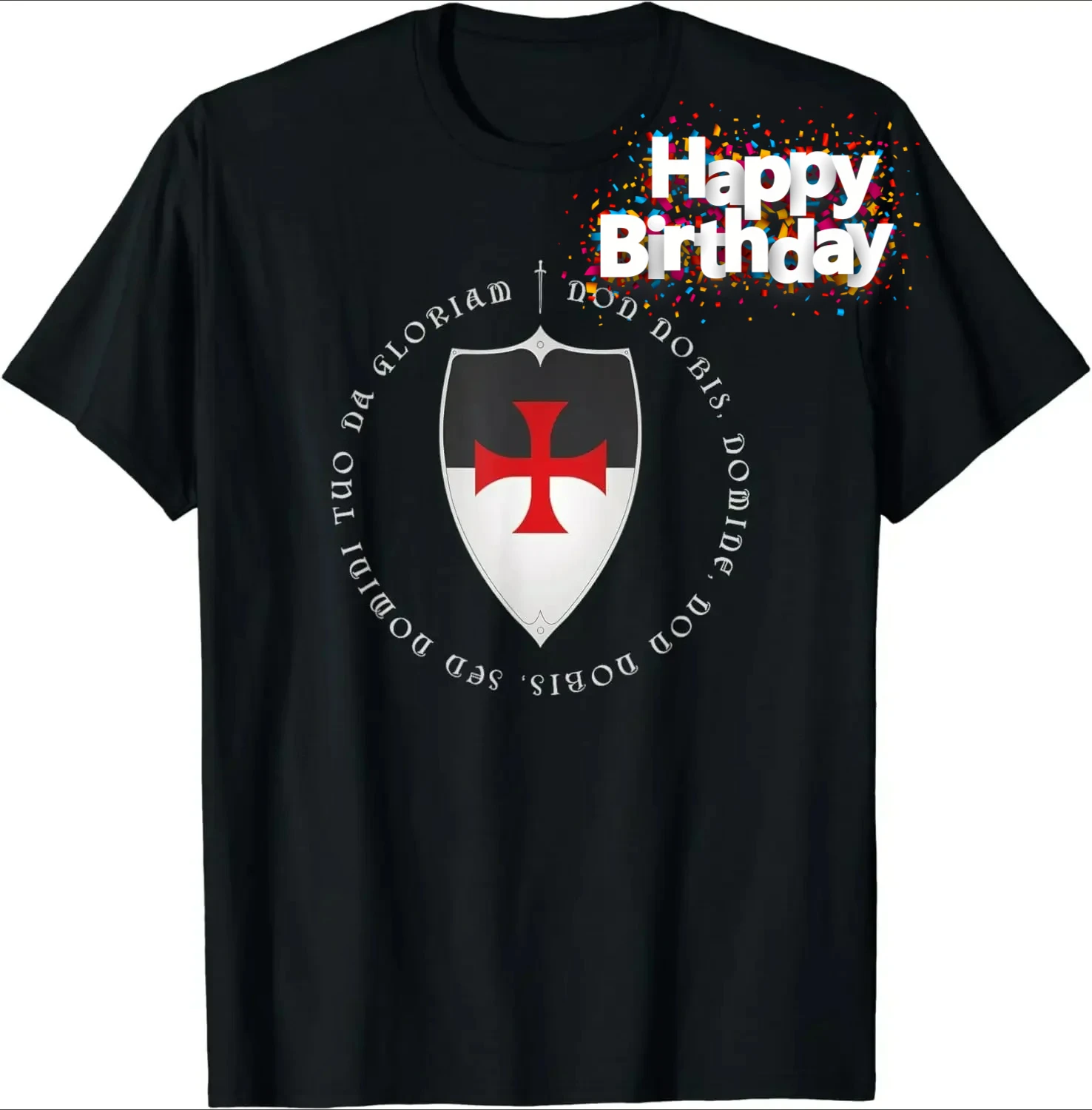 Knights Templar Crusader Motto and Cross T-Shirt 100% Cotton O-Neck Summer Short Sleeve Casual Mens T-shirt Size S-3XL