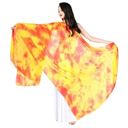 Professional Tie Dye Belly Dance Pure Silk Veil For Belly Dancers Standard Size 200cm 250cm 270cm Kids Adults Daner Props Flowy