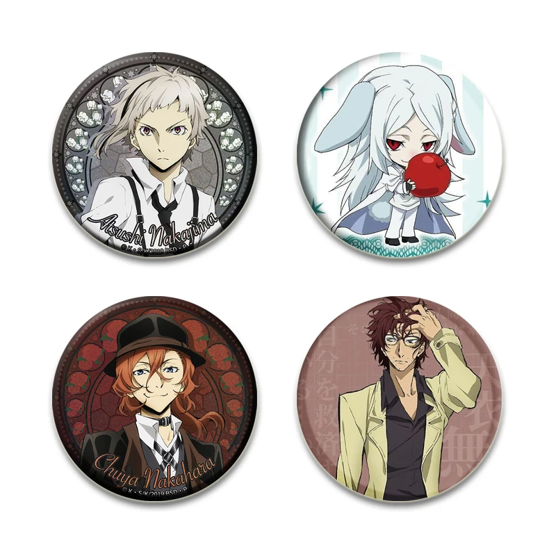 Anime Bungou Stray Dogs Brooch Cartoon Metal Badge for Backpack Clothes Jewelry Accessories Dazai Osamu Nakajima Atsushi Pin