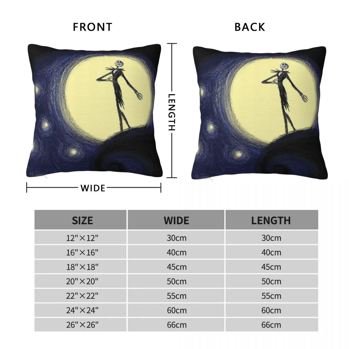 كابوس النجوم المخدة غطاء الوسادة هدية جاك Skellington كابوس قبل عيد الميلاد رمي كيس وسادة غطاء المنزل #6