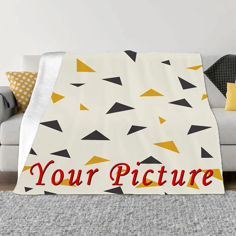 Your Picture Blanket Cover Coral Fleece Plush Customized DIY Print on Demand Dropshipping Warm Throw Blanket for Bedspread