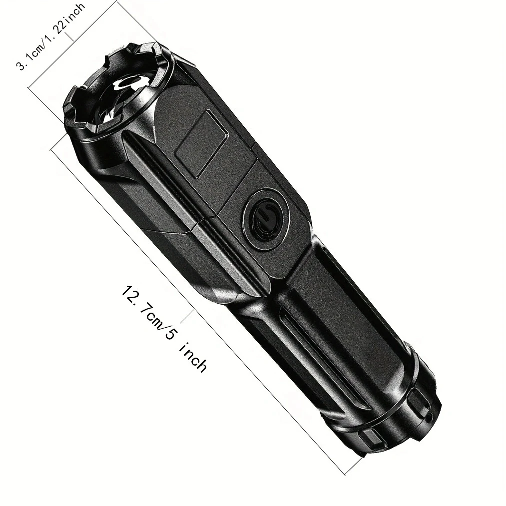 New Product Convenient Charging Long Range ABS Strong Light Focusing Flashlight Outdoor Mini LED Multifunctional Spotlight Pan