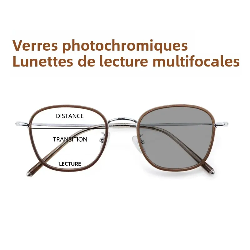 Lunettes de soleil photochromiques multifocales progressives pour femmes - Lunettes de soleil multifocales pour femmes avec protection UV