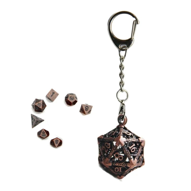 Hollow Dices Pendant Keychain Accessory Micro Polyhedral Dices Key Chain Pendant