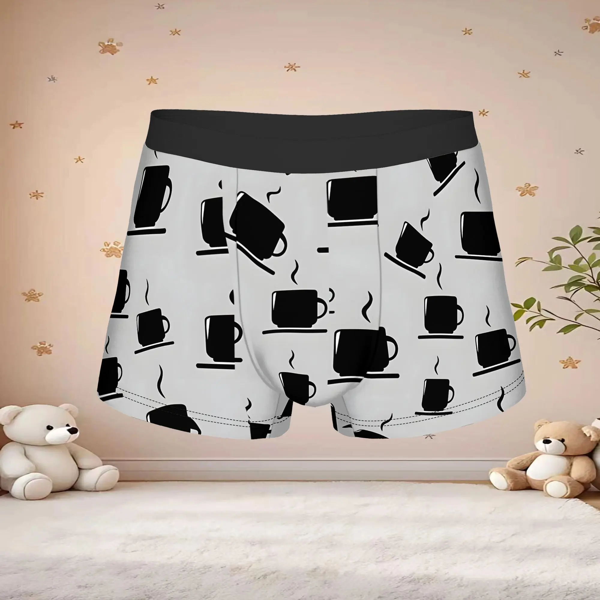 

adults 18 plus Tea Or Coffee Cups Seamless Vector Pattern boxers Underpants Men's Underwear Sexy Shorts Boxer Briefs