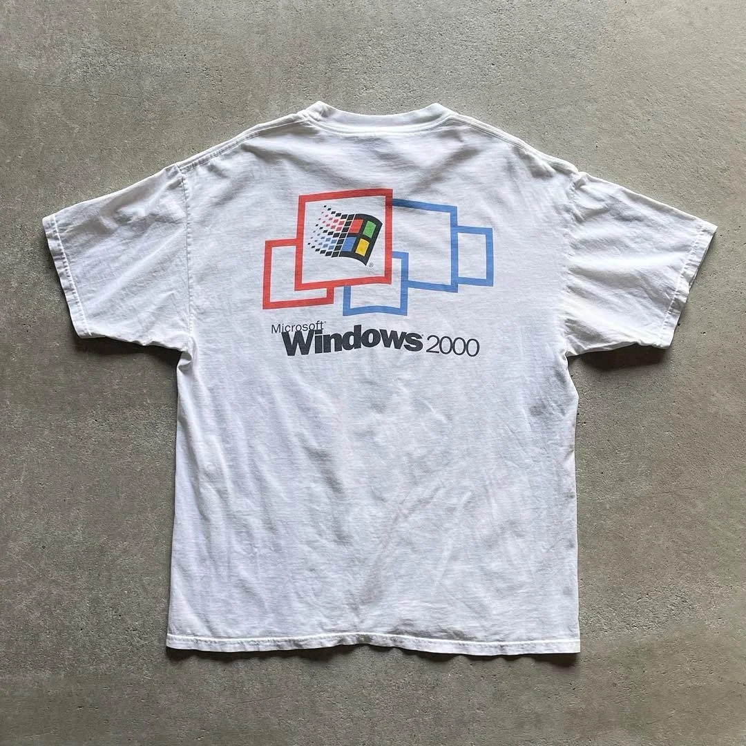 Vintage Microsoft Graphic T Shirts Y2k Tops Oversized T Shirt Pro