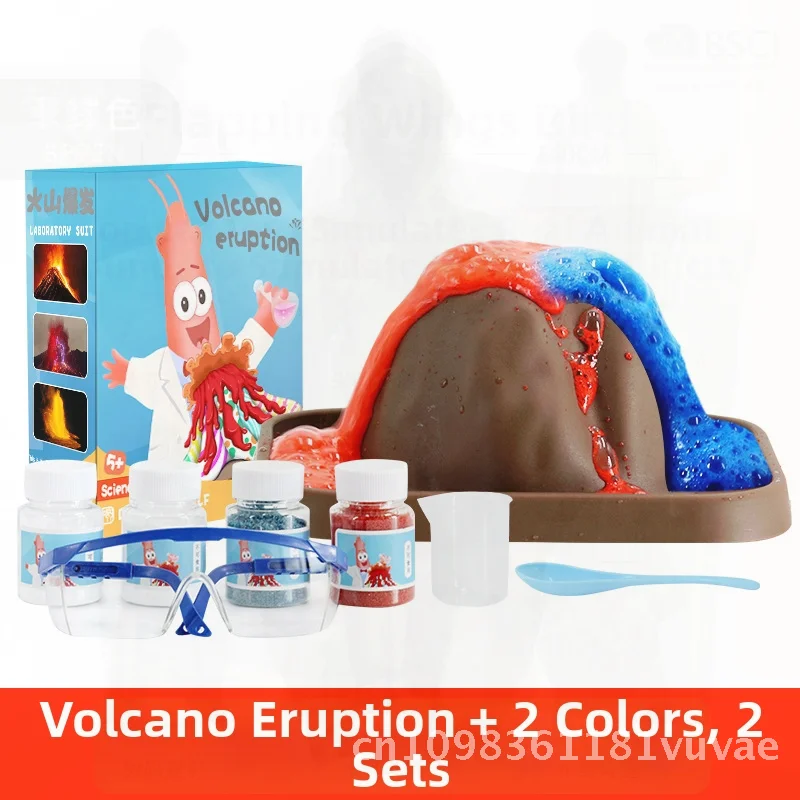 مونتيسوري 2-Color 2-Group الثوران البركاني لعبة المساعدة التعليمية الخشبية للتعليم المبكر التجارب العلمية للأطفال