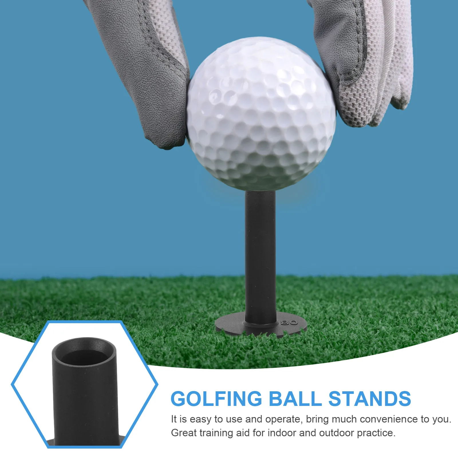 

5pcs Ball Holders Convenient Golfs Tees Wear-Resist Flexible Silicone Driving Range Practice Tees Golf Supplies